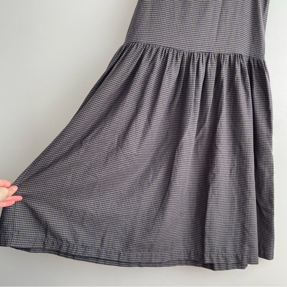 Vintage Gap houndstooth prarie dress preppy academia button front midi western - Picture 8 of 11